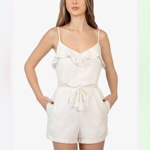 B Darlin White Eyelet Romper